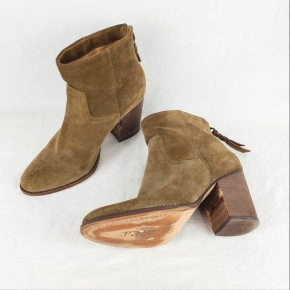 Splendid green chunky heel ankle bootie - Picture 1 of 13